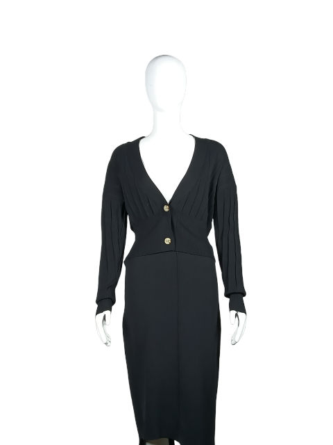Deep V-neck black suit