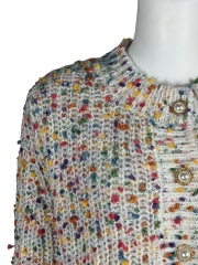 Multicolor yarn wool cardigan