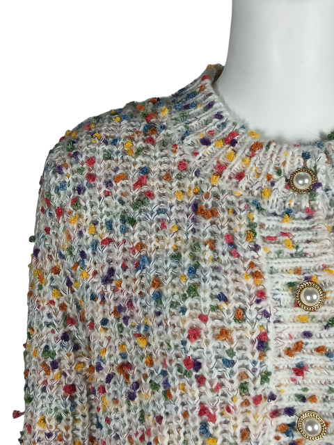 Multicolor yarn wool cardigan