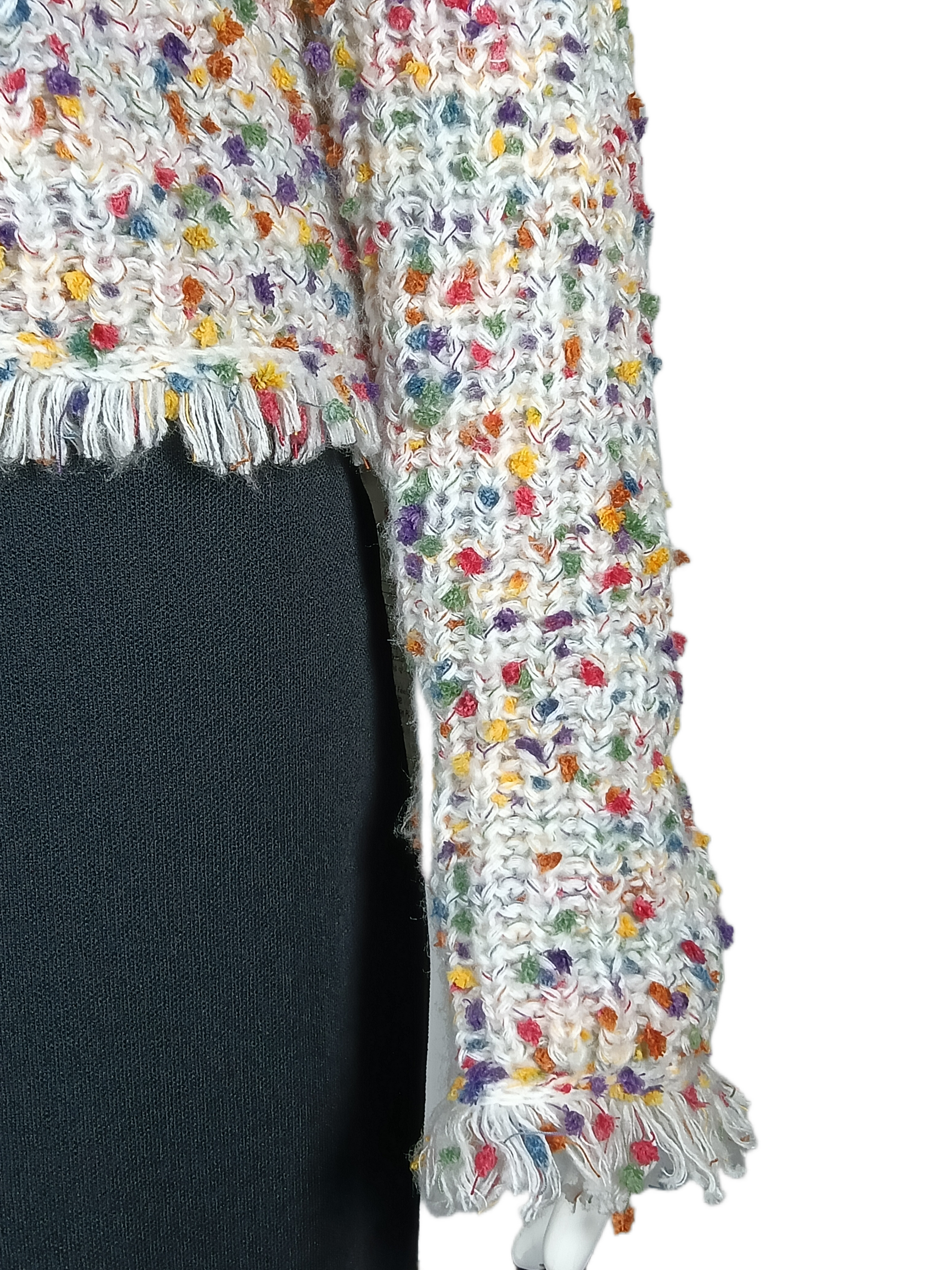 Multicolor yarn wool cardigan