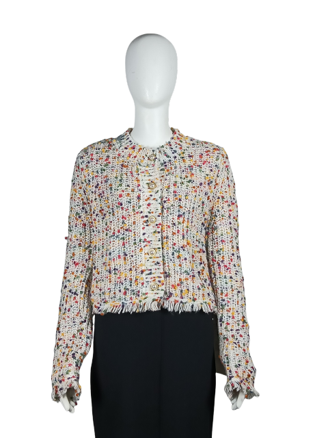 Multicolor yarn wool cardigan