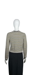 Three-color striped cardigan