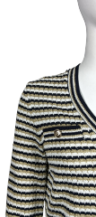 Three-color striped cardigan