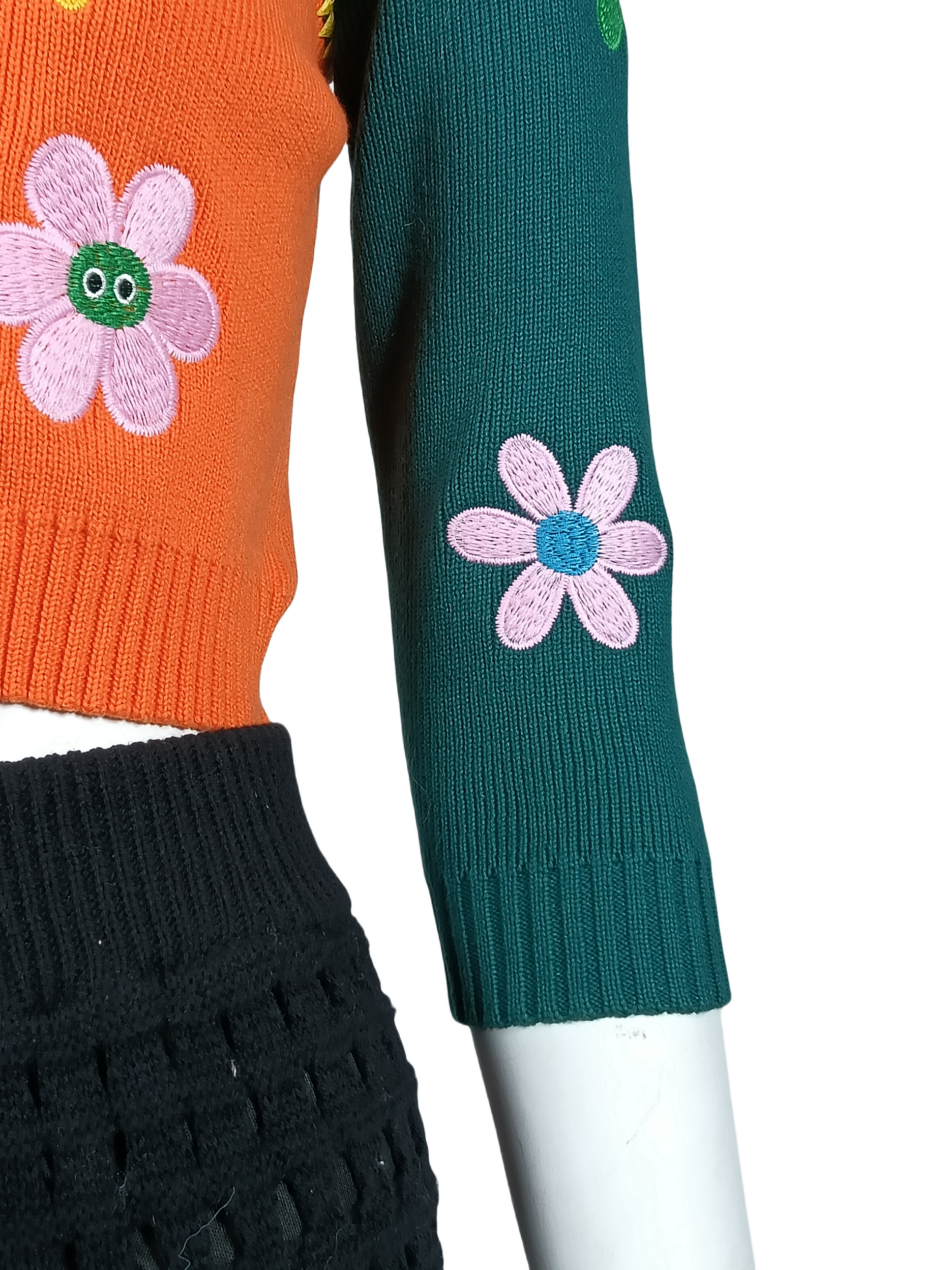 Cartoon style contrasting color sweater