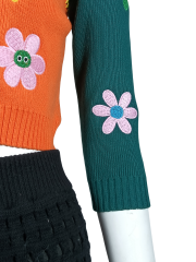 Cartoon style contrasting color sweater