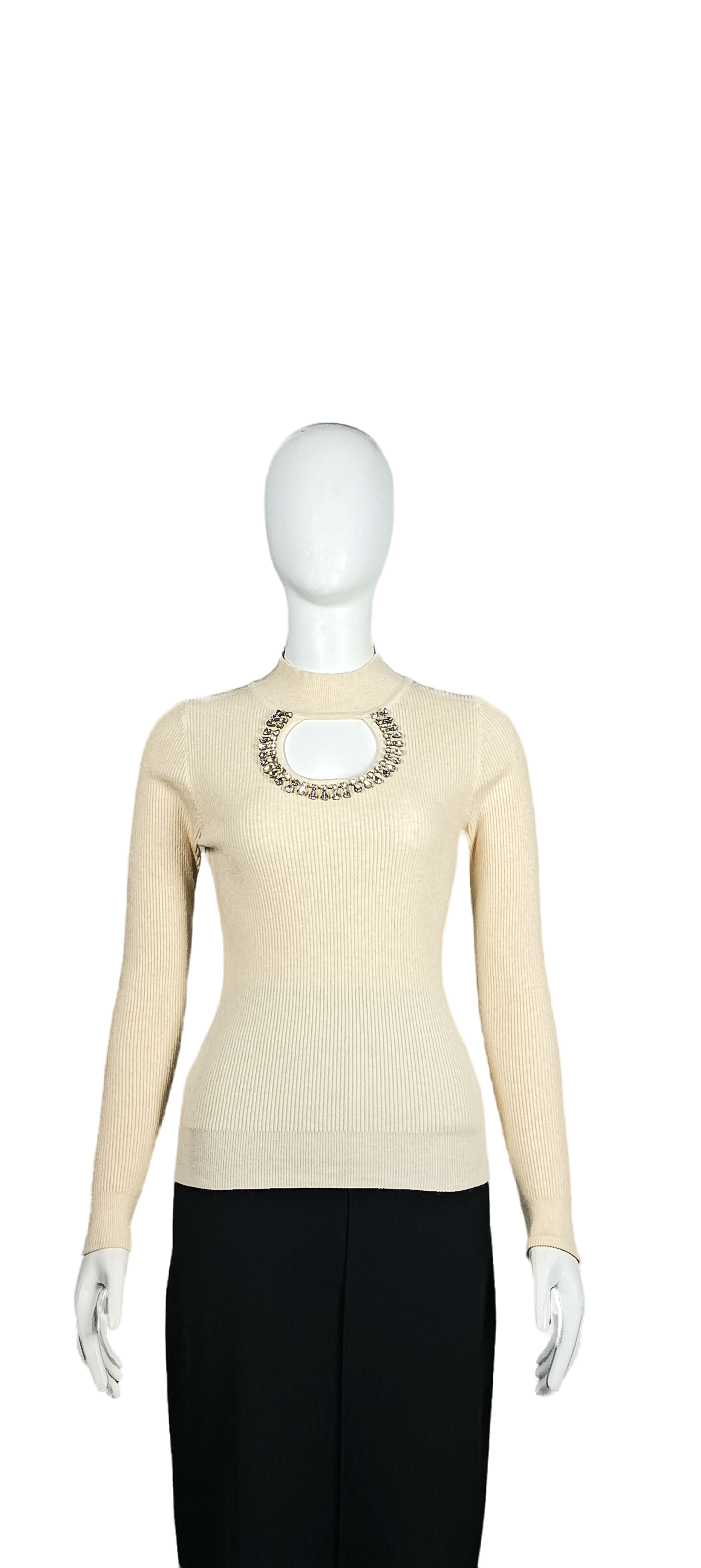 ODM Knitted sweater with cutout design on the chest