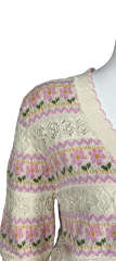 Lace Woven Pattern Knit Cardigan