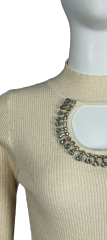 ODM Knitted sweater with cutout design on the chest