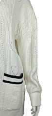 Dark blue striped knitted cardigan