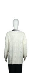 Dark blue striped knitted cardigan