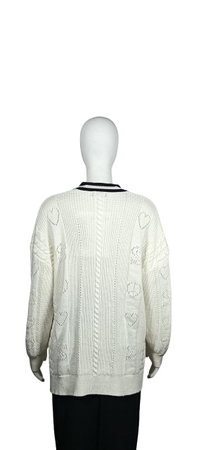 Dark blue striped knitted cardigan