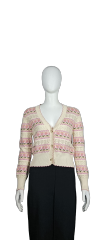 Lace Woven Pattern Knit Cardigan
