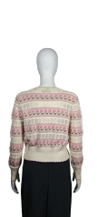 Lace Woven Pattern Knit Cardigan