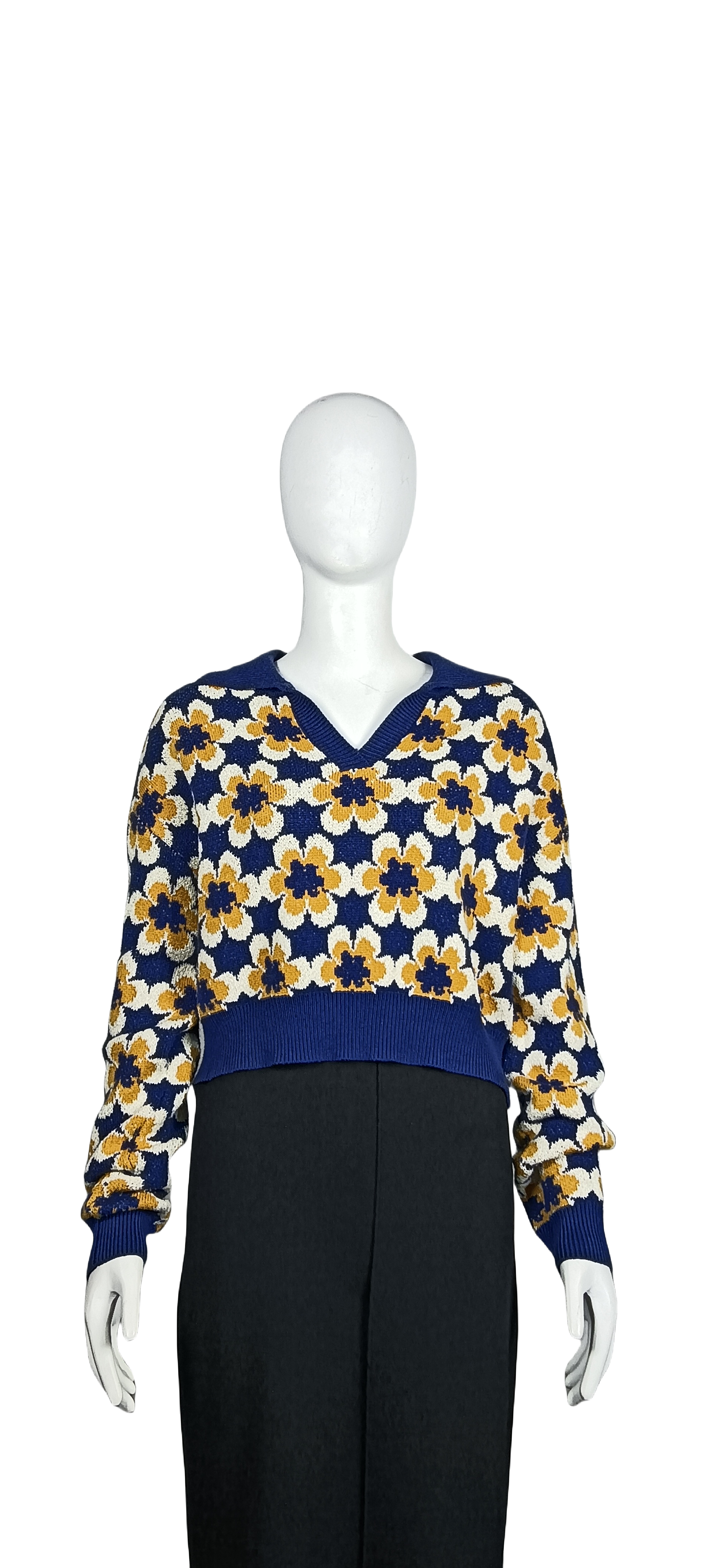 OEM Yellow and White Floral Sweater