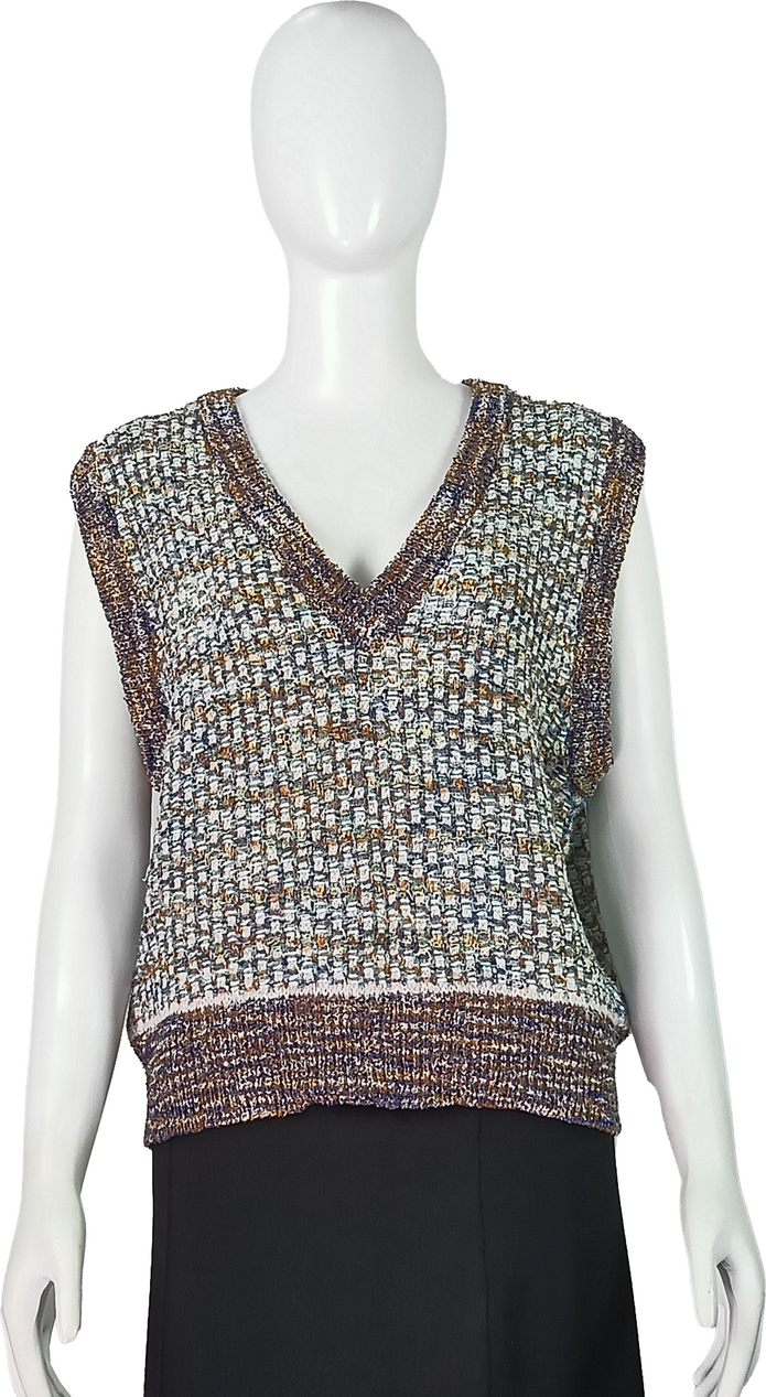 Supply Vintage contrast knitted vest