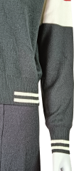 Cropped striped knitted cardigan