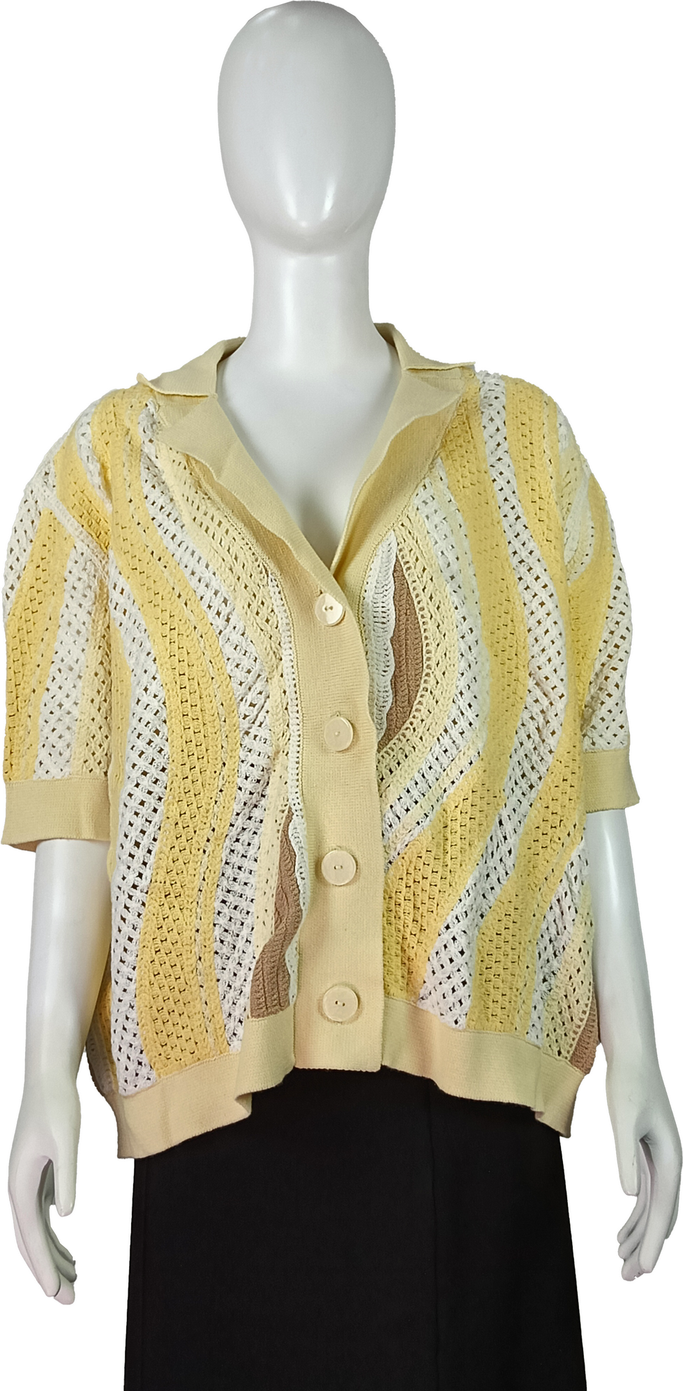 Colorblock Striped Hollow Cardigan Beach Jacket