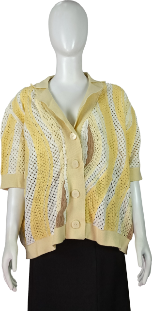 Colorblock Striped Hollow Cardigan Beach Jacket