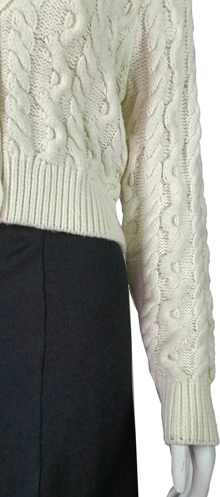 V-neck cable texture specail knitting elegant woman cardigan