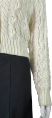 V-neck cable texture specail knitting elegant woman cardigan