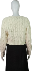 V-neck cable texture specail knitting elegant woman cardigan