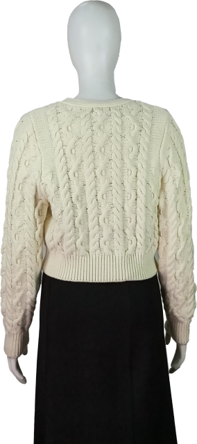V-neck cable texture specail knitting elegant woman cardigan