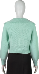 Custom Turn-down collar cable texture  elegant woman Knit Cardigan