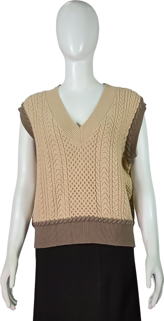 Custom Cable Knit Sleeveless preppy look Sweater Vest