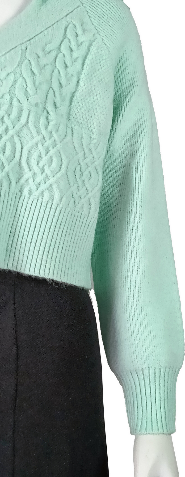 Custom Turn-down collar cable texture  elegant woman Knit Cardigan