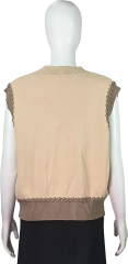 Custom Cable Knit Sleeveless preppy look Sweater Vest