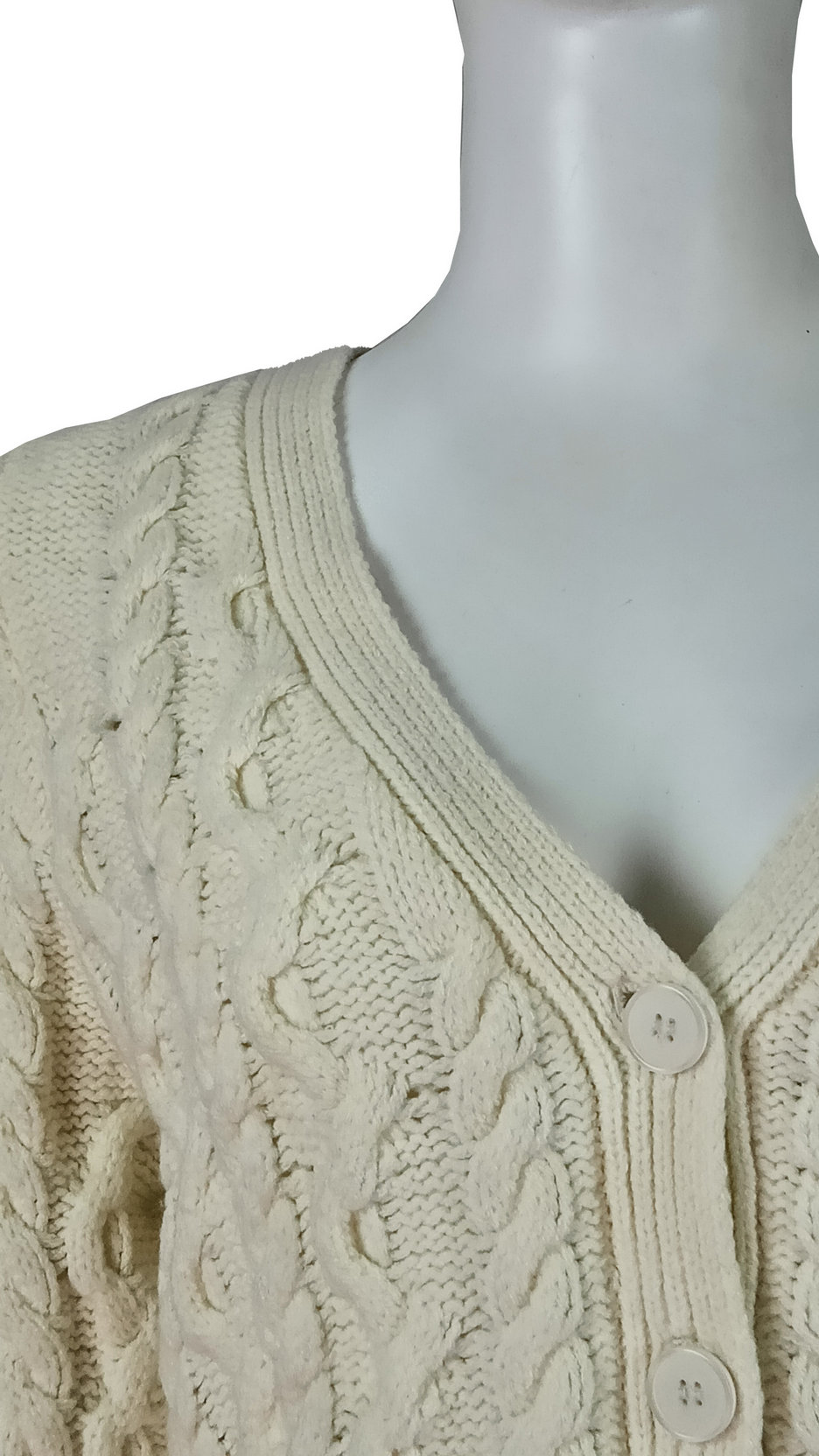 V-neck cable texture specail knitting elegant woman cardigan