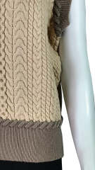 Custom Cable Knit Sleeveless preppy look Sweater Vest