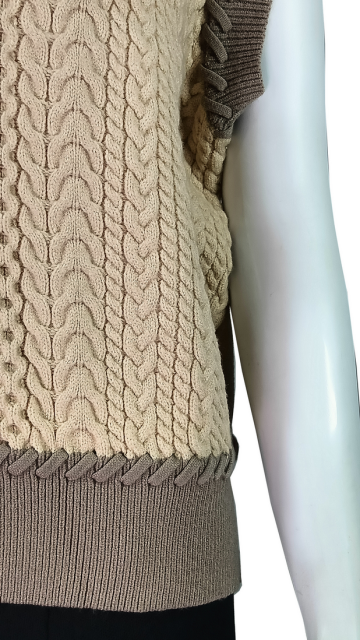 Custom Cable Knit Sleeveless preppy look Sweater Vest