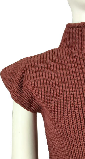 Fashion Ribbed Knit Cap Sleeve Office lady Sweate