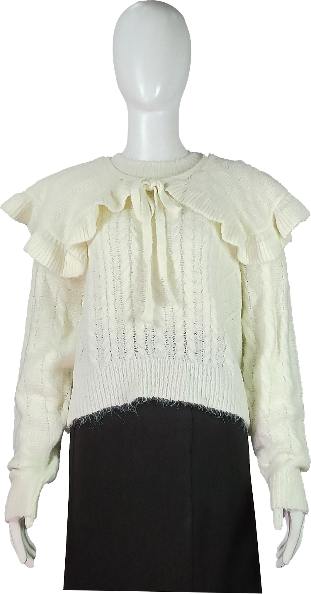 Women's Ruffled Knit Sweater