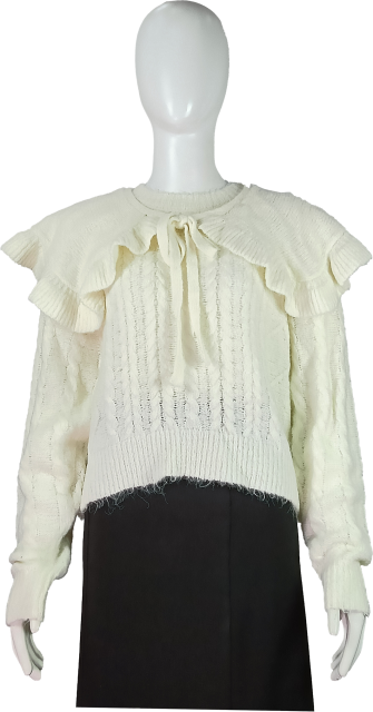 Women's Ruffled Knit Sweater