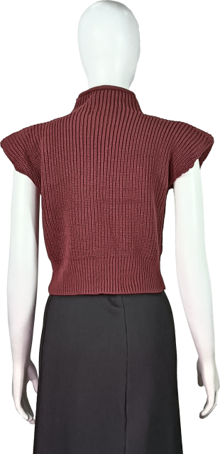 Fashion Ribbed Knit Cap Sleeve Office lady Sweate