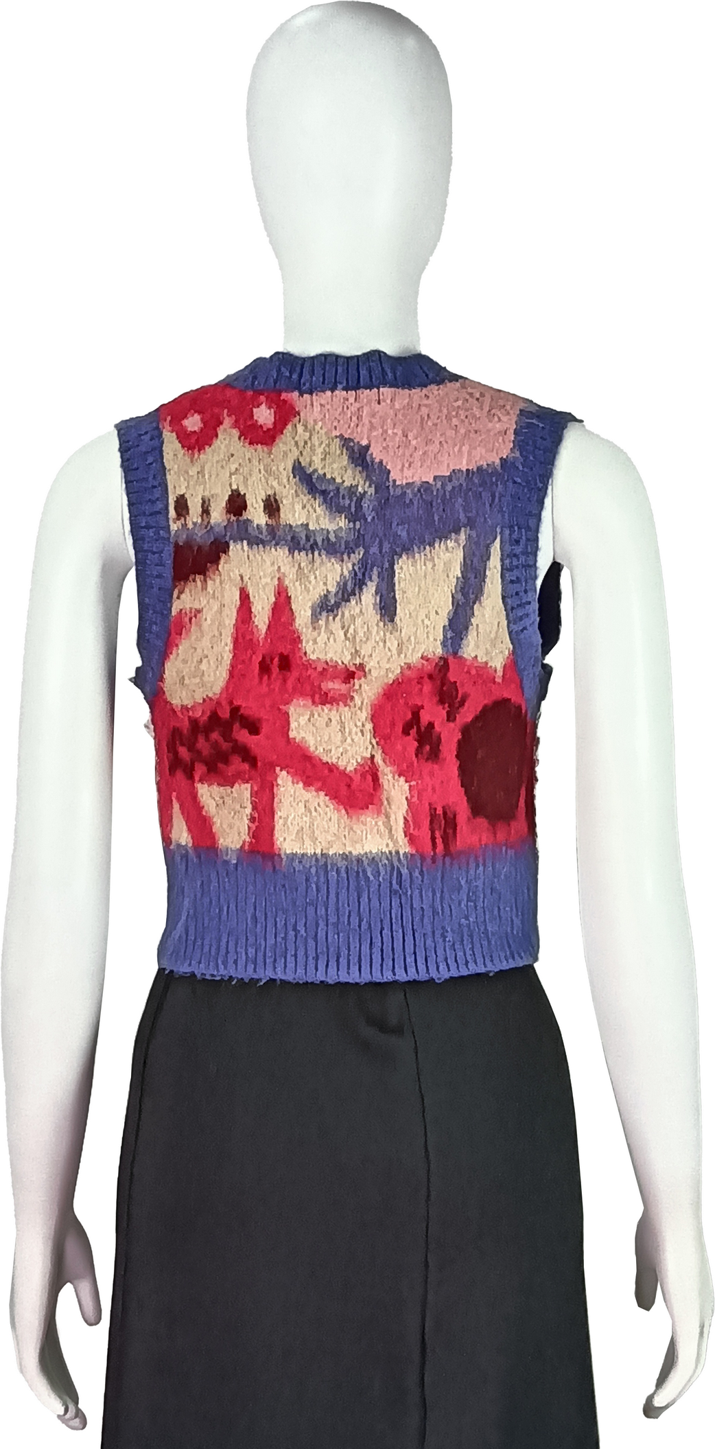 Wholesaler Contrast Knit  Plush Cropped sweater Vest