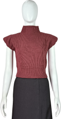 Fashion Ribbed Knit Cap Sleeve Office lady Sweate