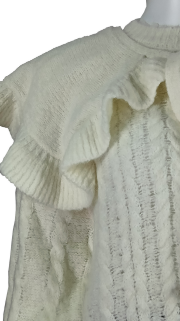 Women's Ruffled Knit Sweater