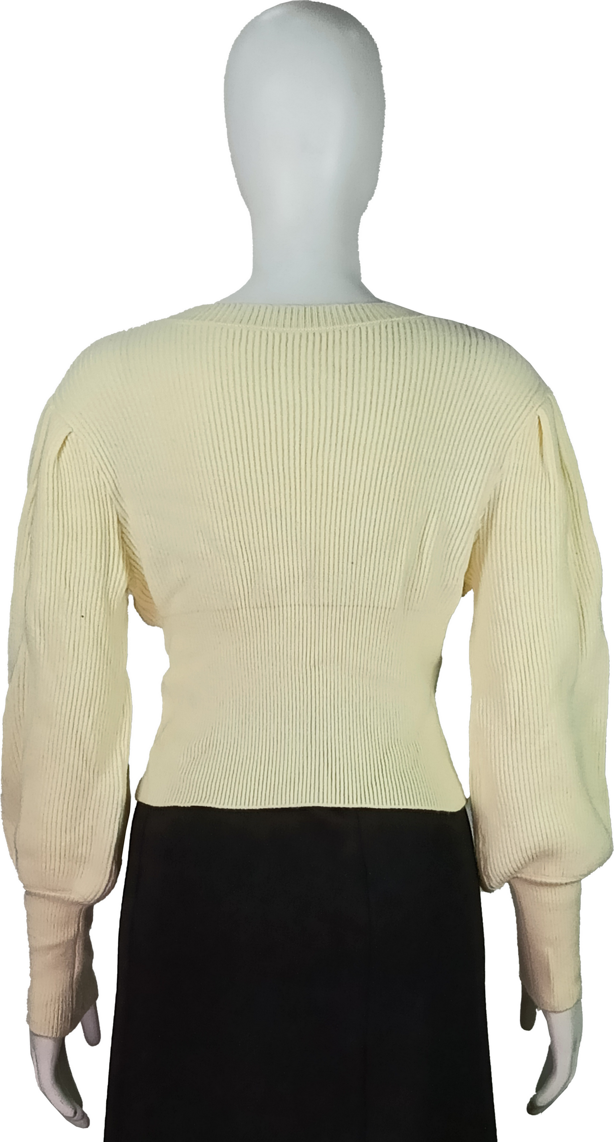 Women  Balloon Sleeve Ribbed Elegant and Cozy Knitwear
