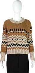 Women's Chunky Knit Sweater with Geometric Patterns