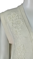 Custom Women's Sleeveless Embroidered Knit Cardigan Vest