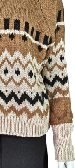 Women's Chunky Knit Sweater with Geometric Patterns