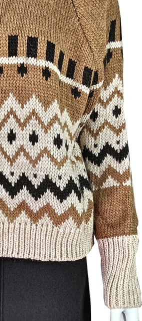 Women's Chunky Knit Sweater with Geometric Patterns
