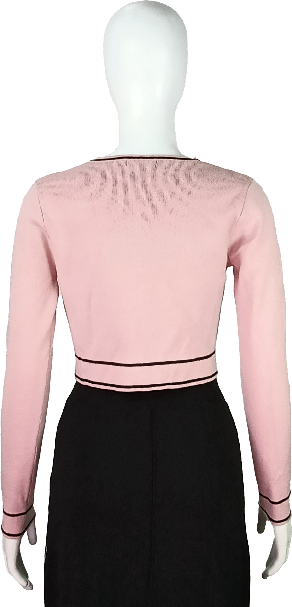 Women's Pink V-Neck Cropped Cardigan with Gold Button Detailing