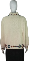 Women's Bohemian Zip-Up Geometric Embroidery Fleece Jacket