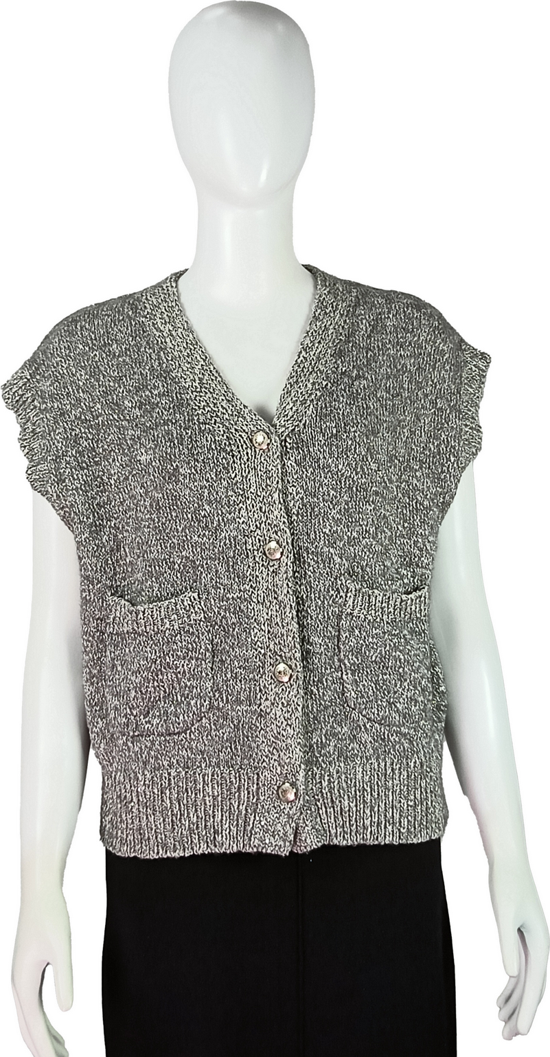 Wholesaler Women's Knitted Button-Down Sleeveless Cardigan Vest