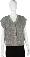 Wholesaler Women's Knitted Button-Down Sleeveless Cardigan Vest