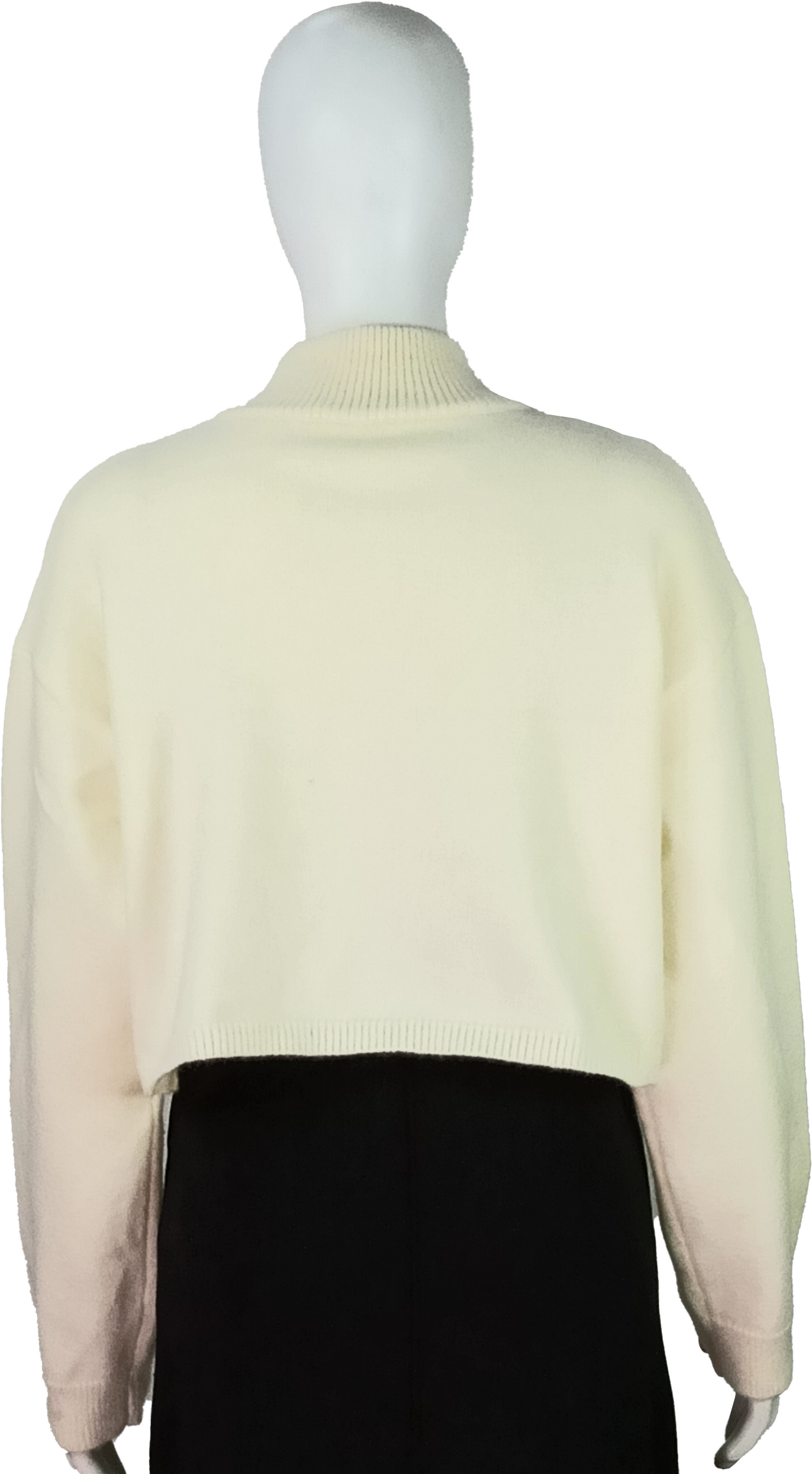 Colorful "Love Me More" Embroidery Cropped Cream Sweater